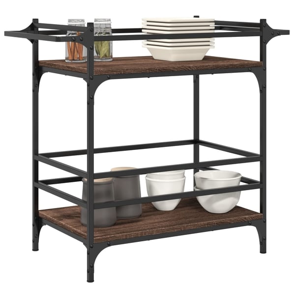 vidaXL Kjøkkentralle brun eik 82x40x78,5 cm konstruert tre