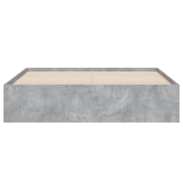 vidaXL Sengeramme med skuffer betonggrå 150x200 cm konstruert tre