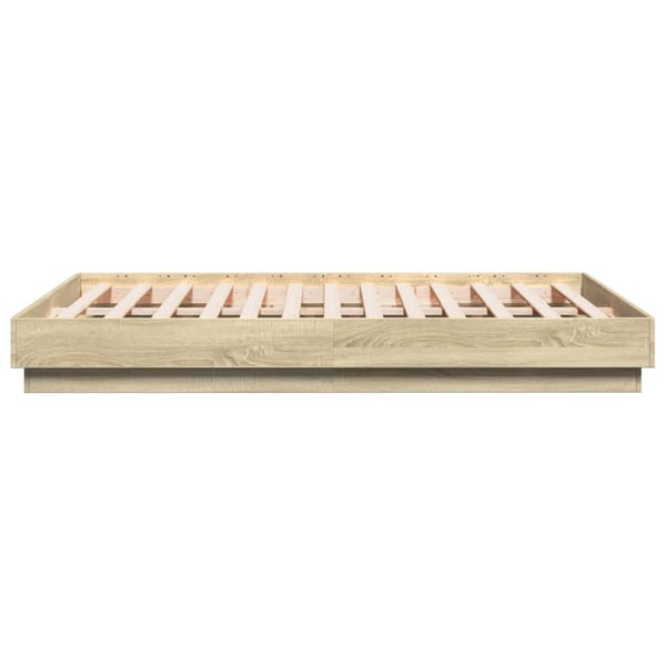 vidaXL Sengeramme med LED-lys sonoma eik 120x190 cm