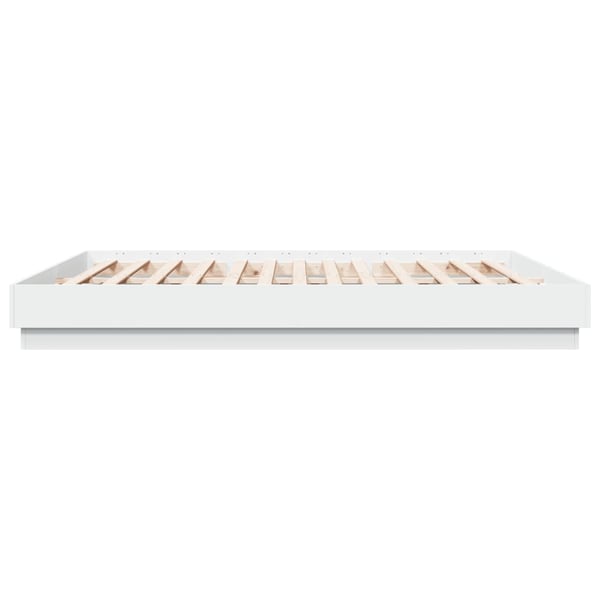 vidaXL Sengeramme hvit 200x200 cm konstruert tre