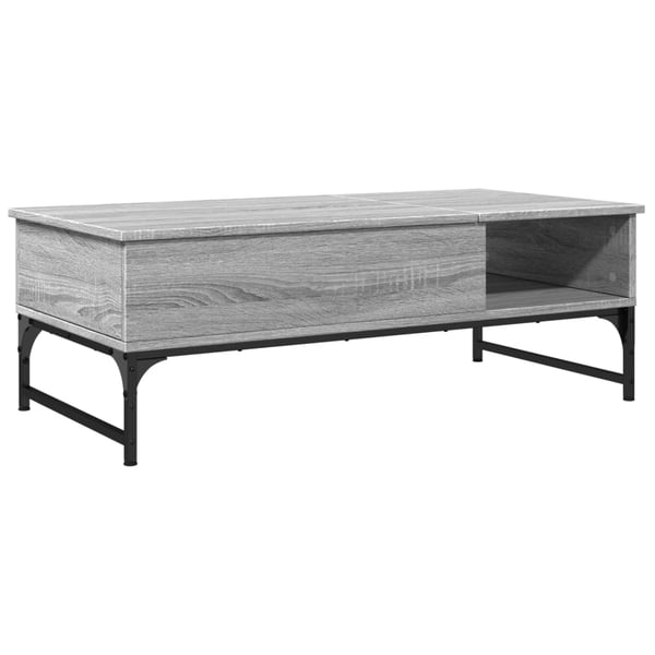 vidaXL sofabord 100x50x35 cm konstrueret træ og metal grå sonoma-eg