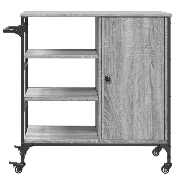 vidaXL Kjøkkentralle grå sonoma 87,5x38,5x84,5 cm konstruert tre