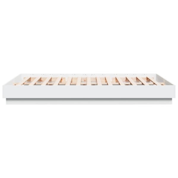 vidaXL Sengeramme med LED-lys hvit 150x200 cm