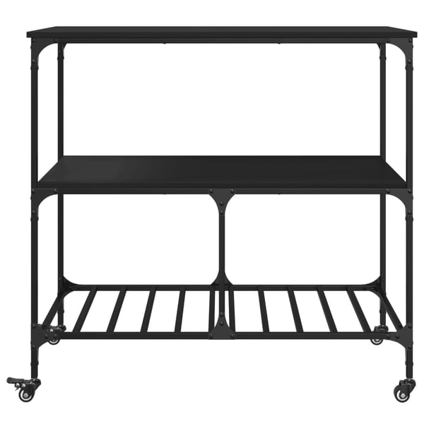vidaXL Kjøkkentralle svart 100x50x95 cm konstruert tre