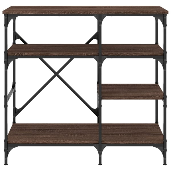 vidaXL Bakehylle brun eik 90x40x84 cm konstruert tre og metall