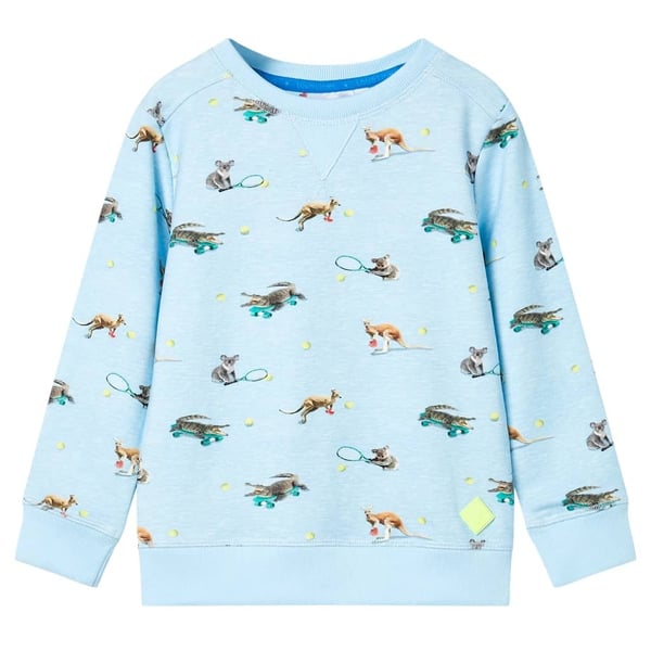 vidaXL Sweatshirt til børn str. 128 lys blåmeleret