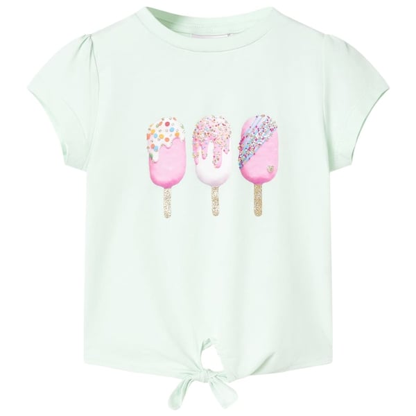 vidaXL T-shirt til børn str. 104 lys mintgrøn