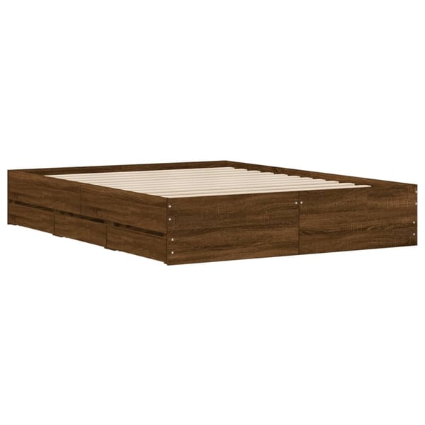vidaXL Sengeramme med skuffer sonoma eik 150x200 cm konstruert tre