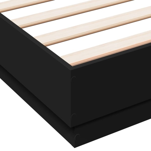 vidaXL Sengeramme med LED uten Madrass Sort 150x200 cm