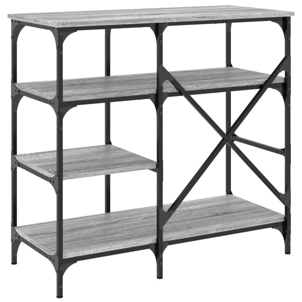 vidaXL Bakehylle grå sonoma 90x40x84 cm konstruert tre og metall