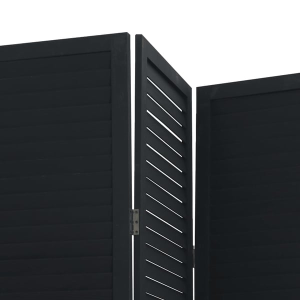 vidaXL Romdeler 5 paneler svart heltre keisertre