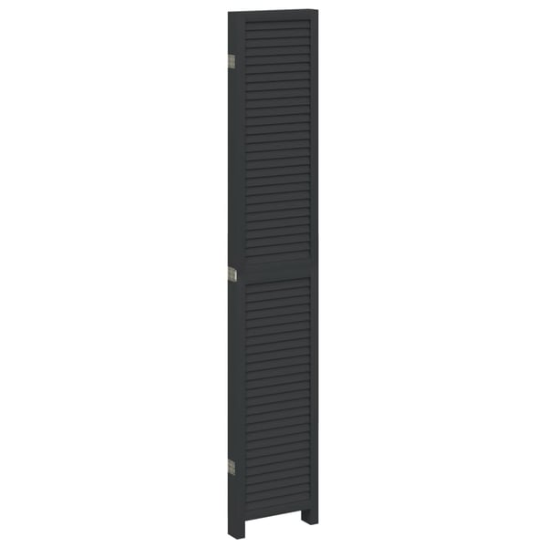 vidaXL Romdeler 5 paneler svart heltre keisertre