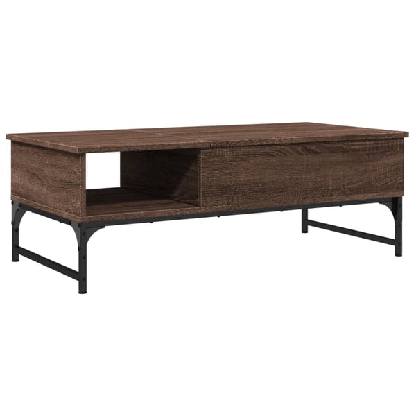 vidaXL Salongbord brun eik 100x50x35 cm konstruert tre og metall