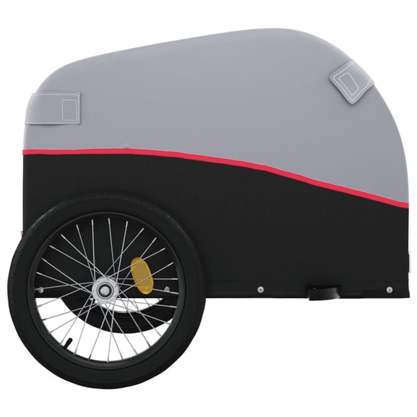 vidaXL cykelanhænger 30 kg jern sort og rød