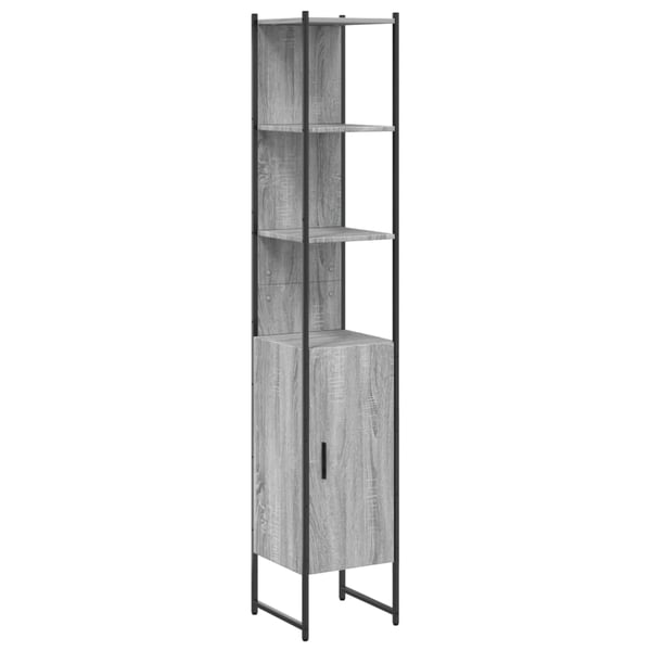 vidaXL badeværelsesskab 33x33x185,5 cm konstrueret træ grå sonoma-eg