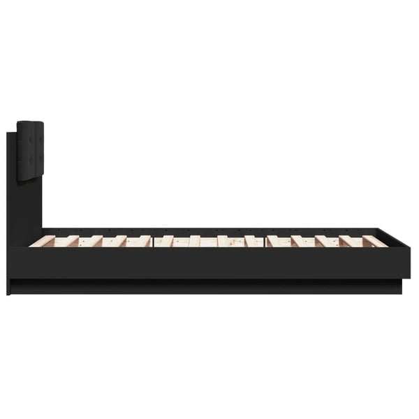 vidaXL Sengeramme med hodegavl svart 75x190 cm konstruert tre