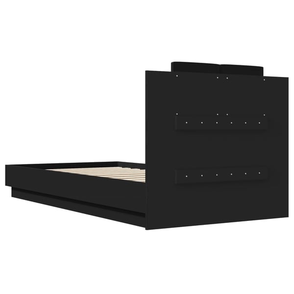 vidaXL Sengeramme med hodegavl svart 90x190 cm konstruert tre