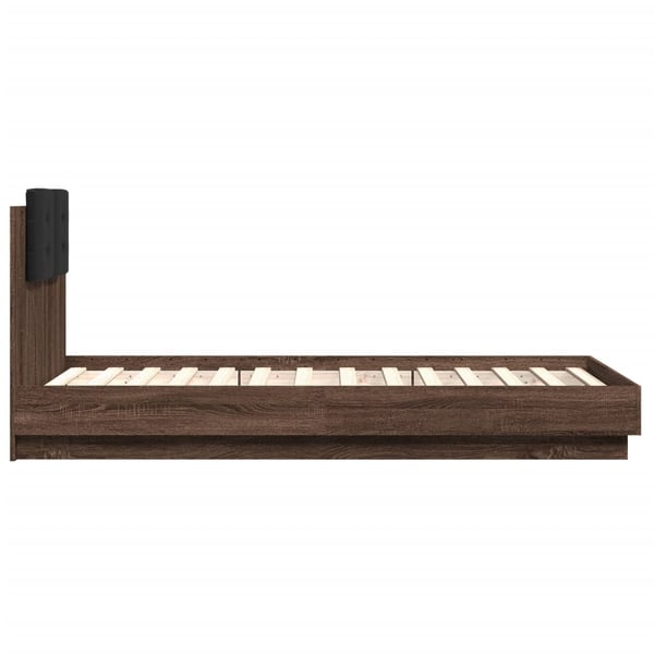 vidaXL Sengeramme med hodegavl brun eik 75x190 cm konstruert tre