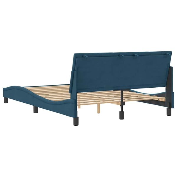 vidaXL sengeramme uden madras Hanko 140x190 cm velour blå