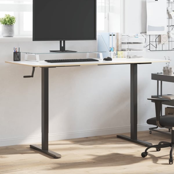 vidaXL Stående ramme for skrivebord svart (94-135)x60x(70-114) cm stål