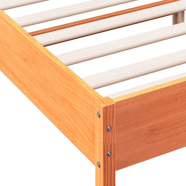 vidaXL Sengeramme uten madrass voksbrun 200x200 cm heltre furu