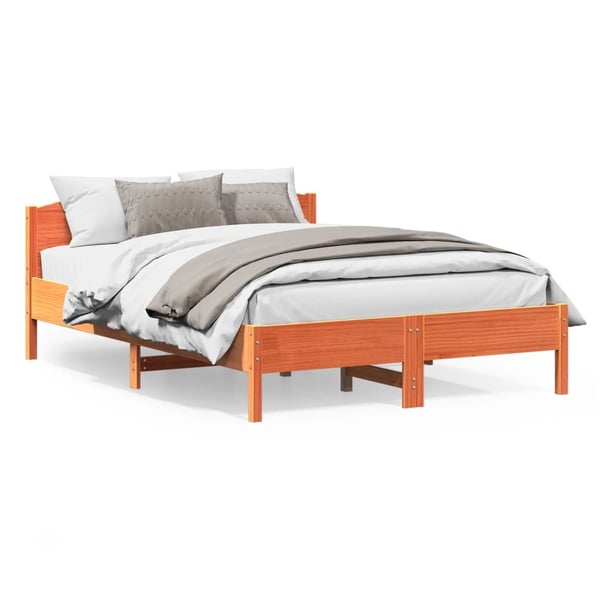vidaXL Sengeramme uten madrass brun 150x200 cm heltre furu