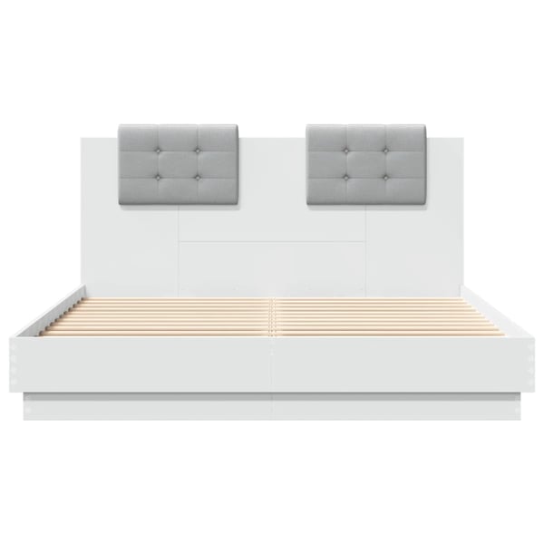 vidaXL Sengeramme med hodegavl hvit 140x200 cm konstruert tre