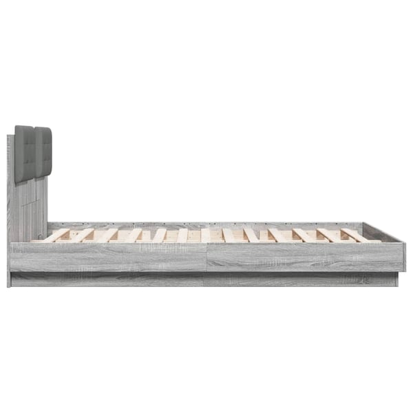 vidaXL Sengeramme med hodegavl grå sonoma 150x200 cm konstruert tre