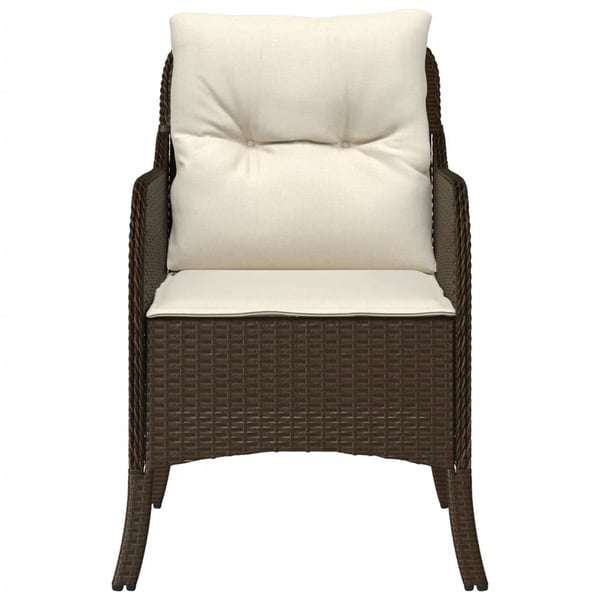 vidaXL havestole med hynder 2 stk. polyrattan brun