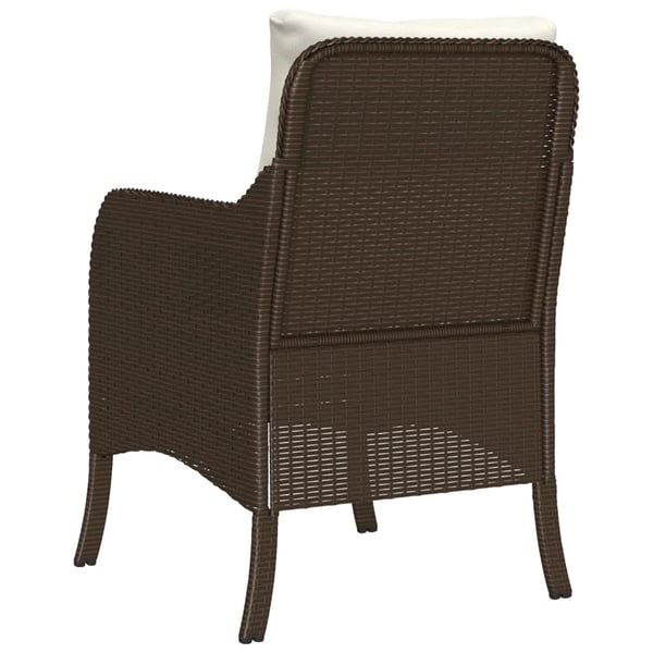 vidaXL havestole med hynder 2 stk. polyrattan brun