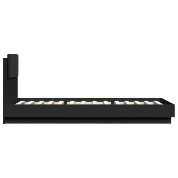 vidaXL Sengeramme med hodegavl svart 100x200 cm konstruert tre