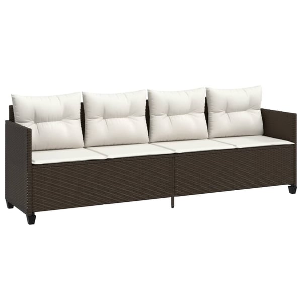 vidaXL loungesofa med hynder polyrattan brun