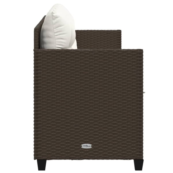 vidaXL loungesofa med hynder polyrattan brun