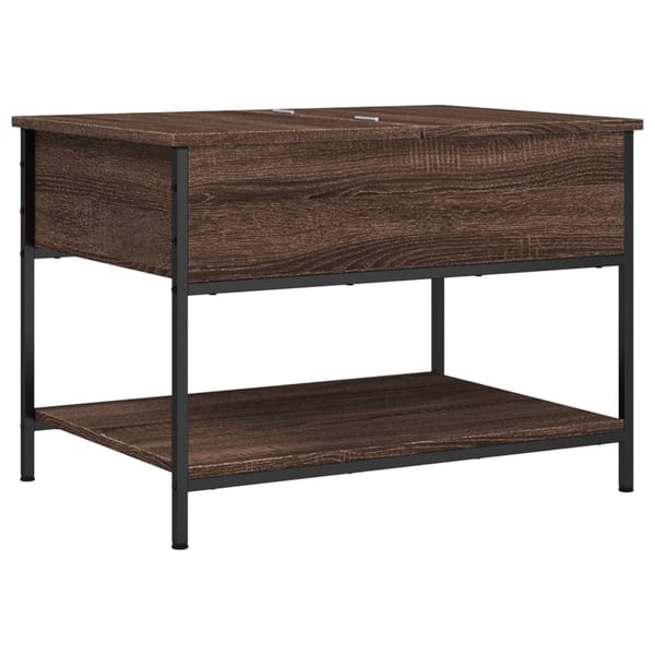 vidaXL sofabord 70x50x50 cm konstrueret træ og metal brunt eg