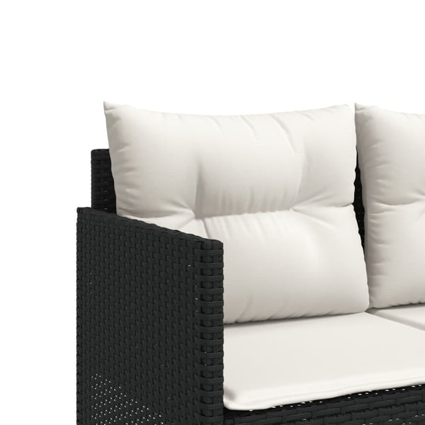 vidaXL loungesofa med hynder polyrattan sort