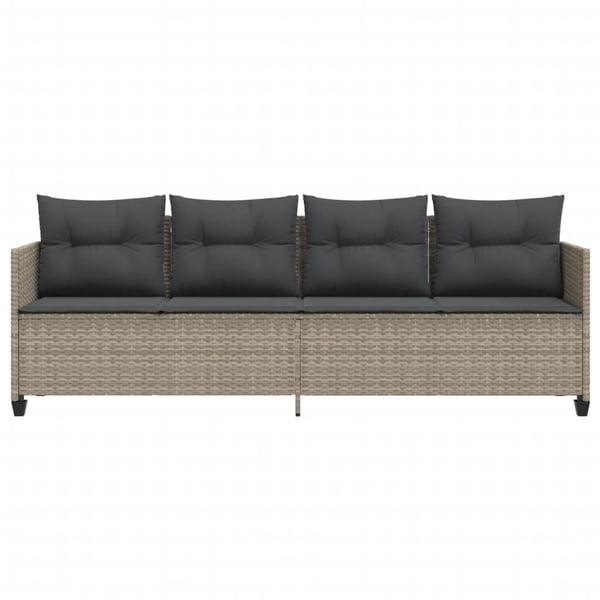 vidaXL loungesofa med hynder polyrattan lysegrå