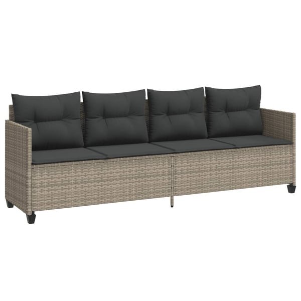 vidaXL loungesofa med hynder polyrattan lysegrå