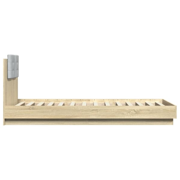 vidaXL Sengeramme med hodegavl sonoma eik 100x200 cm konstruert tre