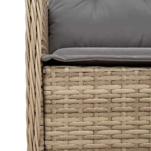 vidaXL spisebordssæt til haven 5 dele med hynder polyrattan beige