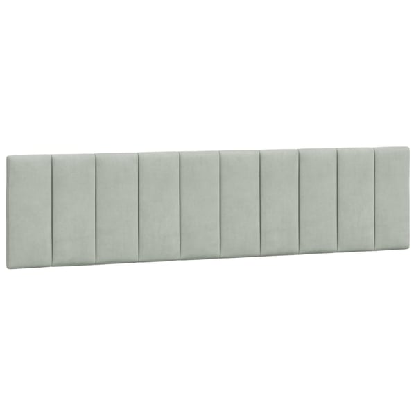 vidaXL sengeramme med LED uden madras Hanko 200x200 cm velour lysegrå