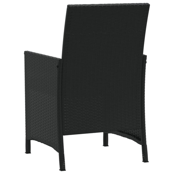 vidaXL bistrosæt til haven 3 dele med hynder polyrattan sort