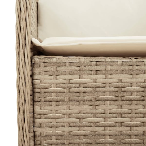 vidaXL spisebordssæt til haven 7 dele med hynder polyrattan beige