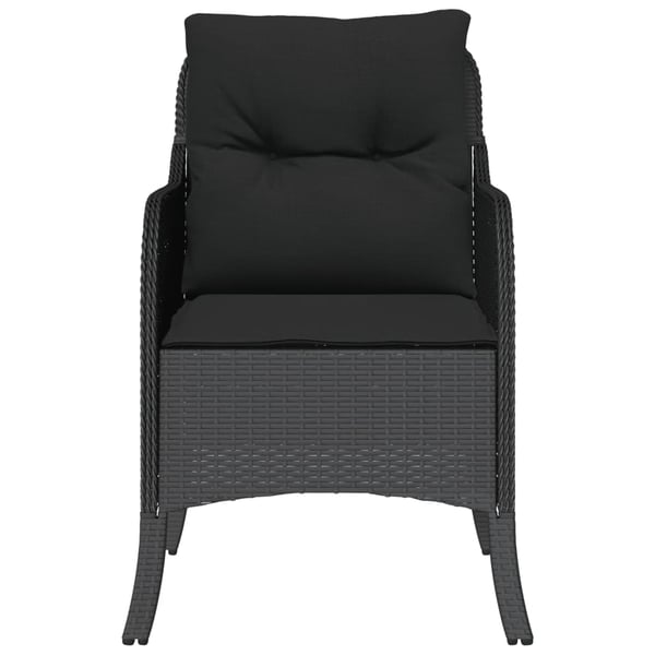 vidaXL havestole med hynder 2 stk. polyrattan sort