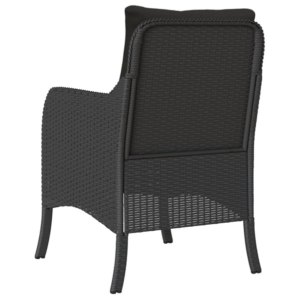 vidaXL havestole med hynder 2 stk. polyrattan sort