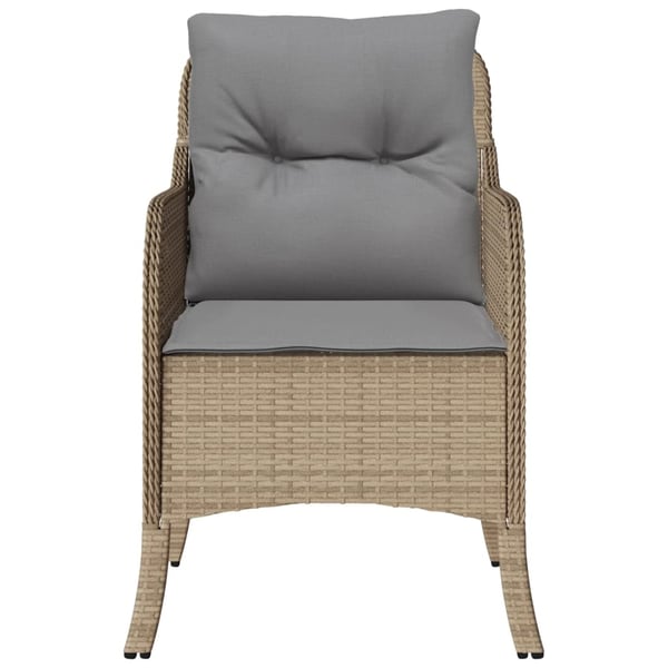vidaXL havestole med hynder 2 stk. polyrattan blandet beige