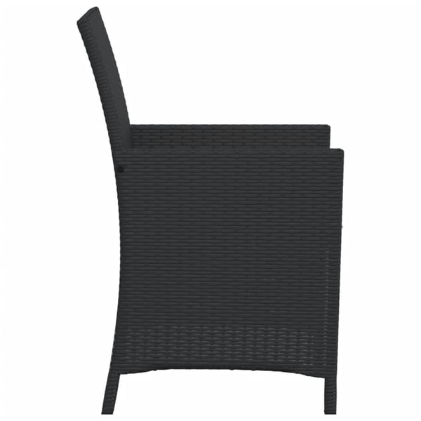 vidaXL bistrosæt til haven 3 dele med hynder polyrattan sort