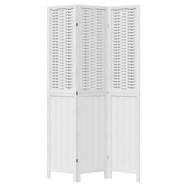 vidaXL Romdeler 3 paneler hvit heltre keisertre
