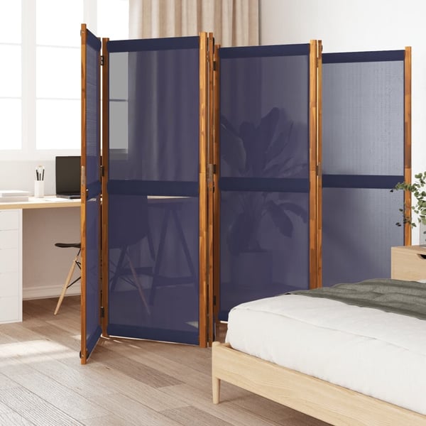 vidaXL Romdeler 6 paneler mørkeblå 420x180 cm
