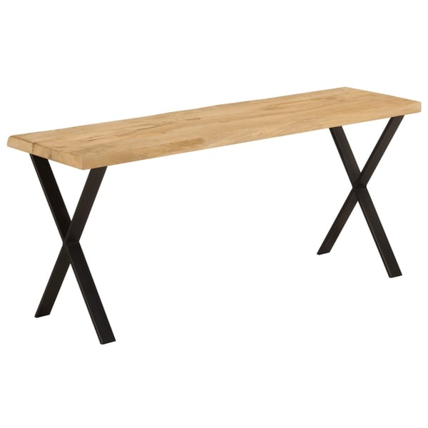 vidaXL Benk med naturlig kant 105 cm heltre mango