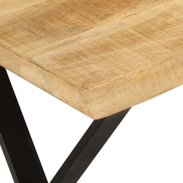 vidaXL Benk med naturlig kant 105 cm heltre mango